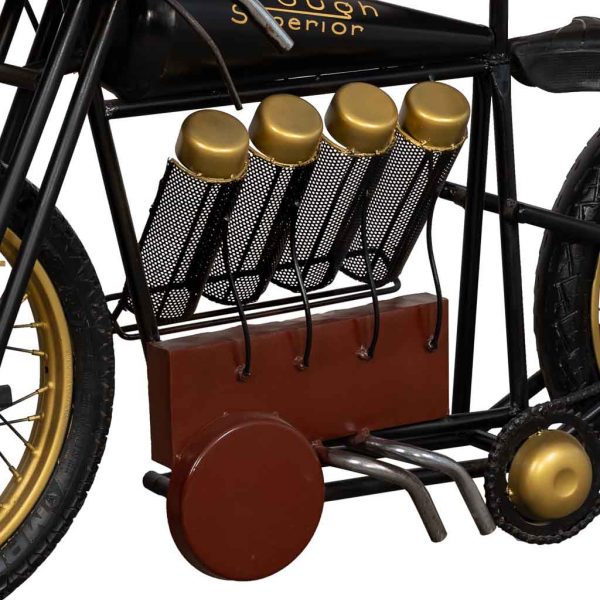 RECIBIDOR MOTO DE MADERA Y METAL 183X43X86CM - Imagen 5
