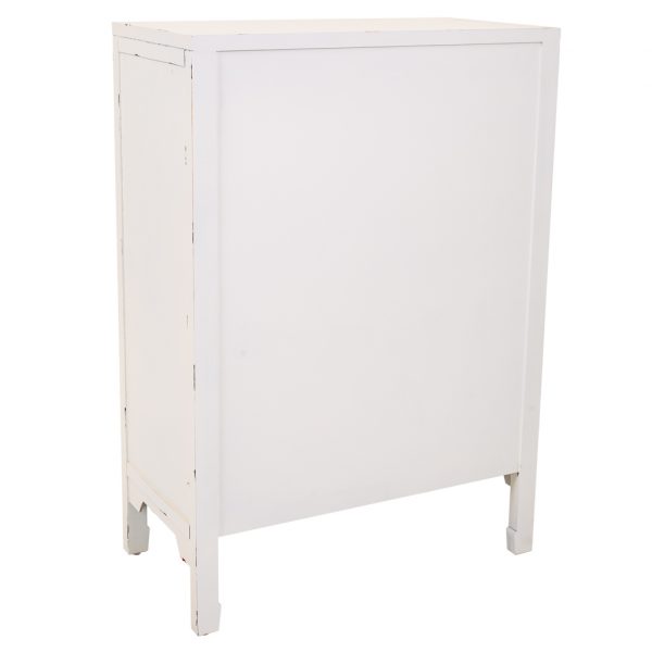 RECIBIDOR MADERA Y RATAN 1 CAJON Y 2 PUERTAS BLANCO 70X36X100CM - Imagen 5