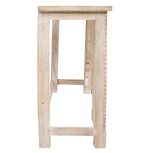RECIBIDOR DE MADERA ACABADO ARTESANAL 188X43X85CM - Imagen 4
