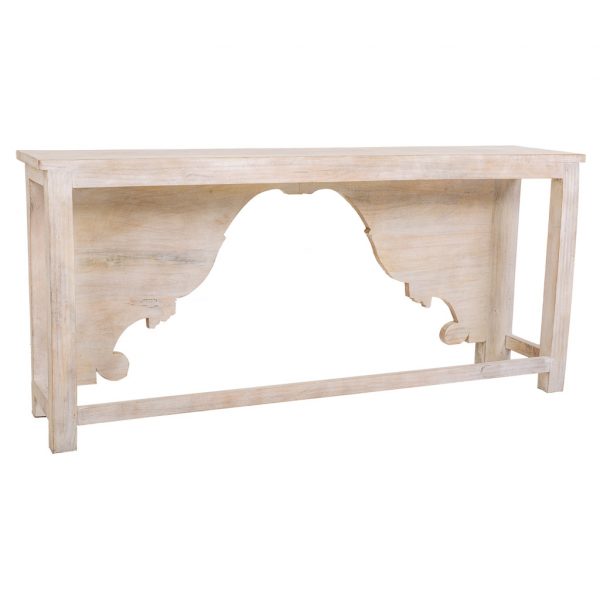 RECIBIDOR DE MADERA ACABADO ARTESANAL 188X43X85CM - Imagen 5