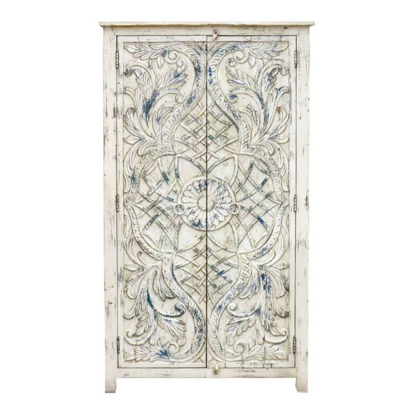 ARMARIO MADERA MANGO BLANCO 99X42X180CM - Imagen 2