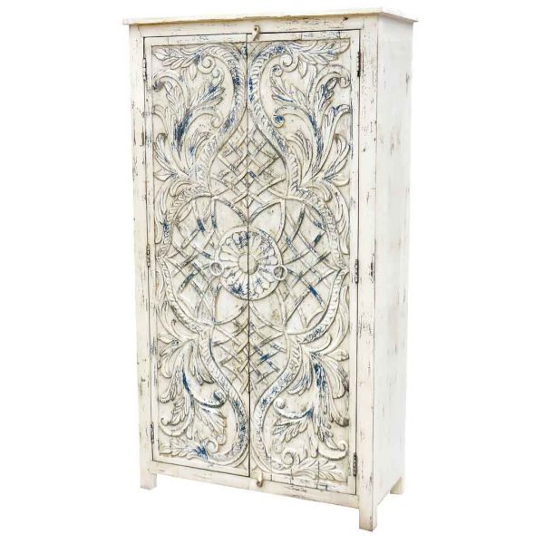 ARMARIO MADERA MANGO BLANCO 99X42X180CM - Imagen 3