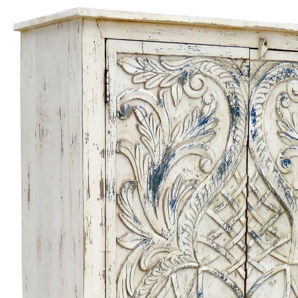 ARMARIO MADERA MANGO BLANCO 99X42X180CM - Imagen 4