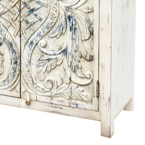ARMARIO MADERA MANGO BLANCO 99X42X180CM - Imagen 5