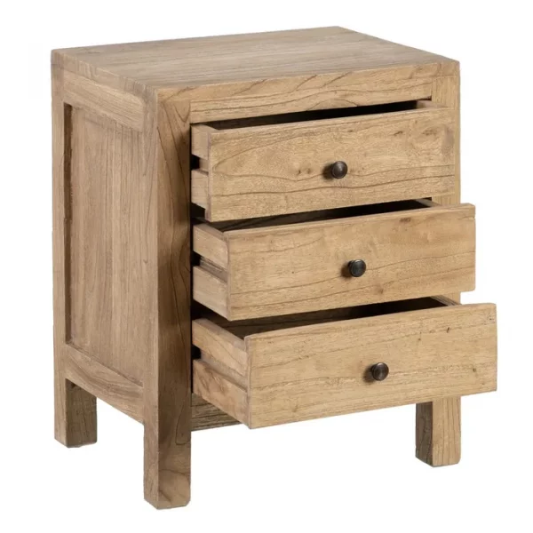 MESITA NATURAL MADERA MINDI DORMITORIO 43 X 34 X 55 CM - Imagen 4