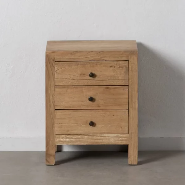 MESITA NATURAL MADERA MINDI DORMITORIO 43 X 34 X 55 CM - Imagen 2