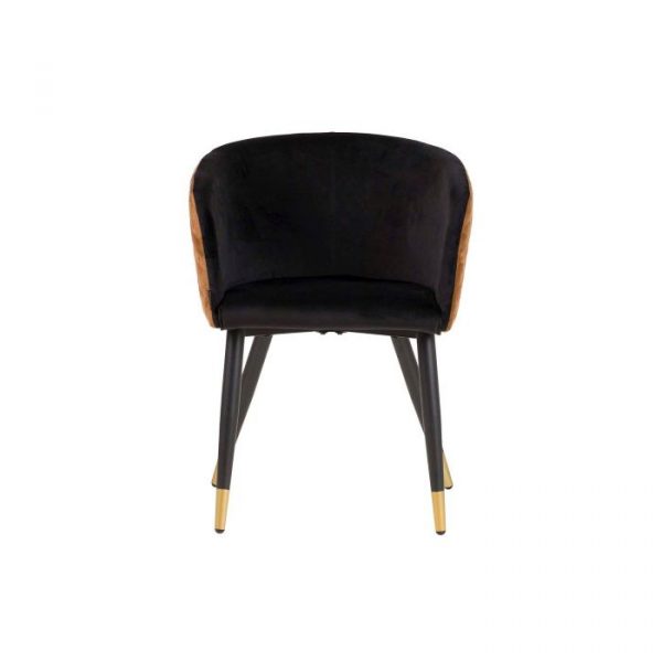 SILLA VELVET AMARILLO NEGRO 55x55x76 CM - Imagen 2