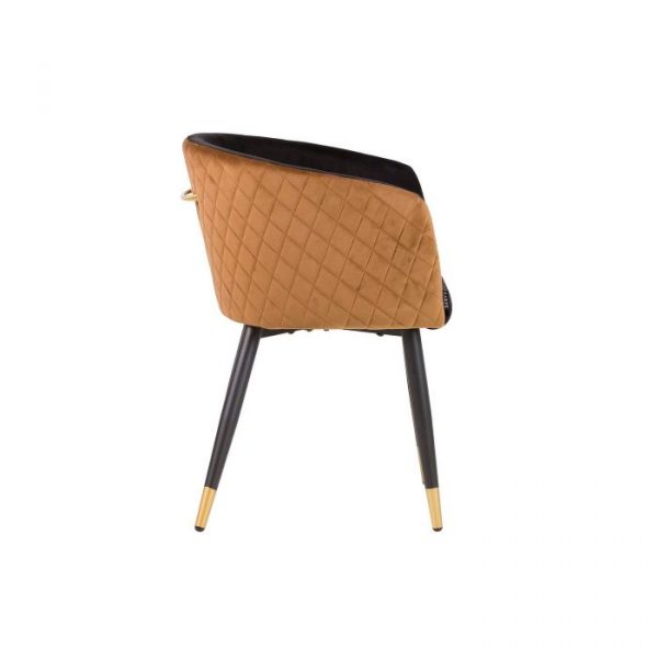 SILLA VELVET AMARILLO NEGRO 55x55x76 CM - Imagen 3