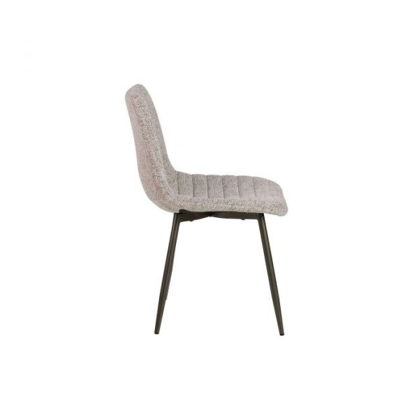 SILLA METAL CHENILLA BEIGE 48x56x80 CM - Imagen 3