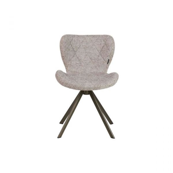SILLA METAL CHENILLA BEIGE 47x55x72 CM - Imagen 2