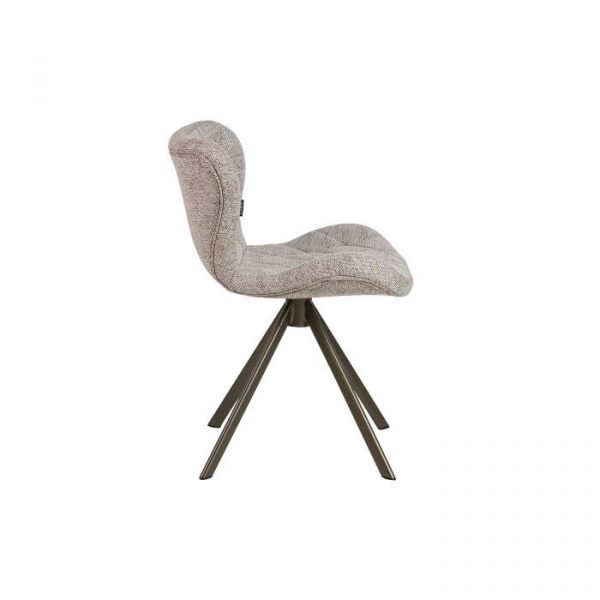 SILLA METAL CHENILLA BEIGE 47x55x72 CM - Imagen 3