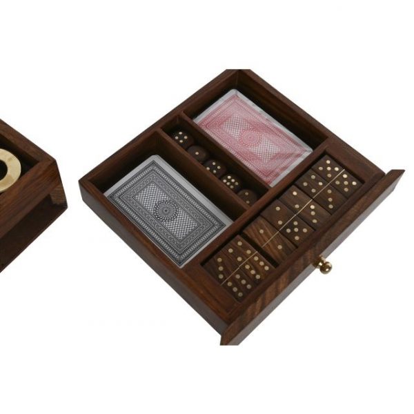 JUEGO SET 4 SHEESHAM 20,4X20,5X6,7 CARTAS MARRON - Imagen 4
