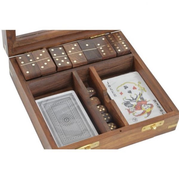 JUEGO SET 4 SHEESHAM CRISTAL 17X17X5,5 MARRON - Imagen 2
