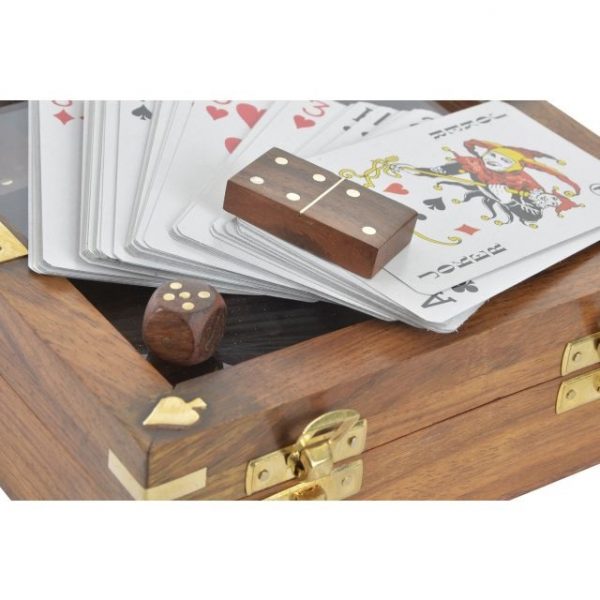 JUEGO SET 4 SHEESHAM CRISTAL 17X17X5,5 MARRON - Imagen 3