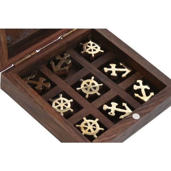 JUEGO SET 2 ACACIA 10X10X4 TIC TAC TOE MARRON - Imagen 2