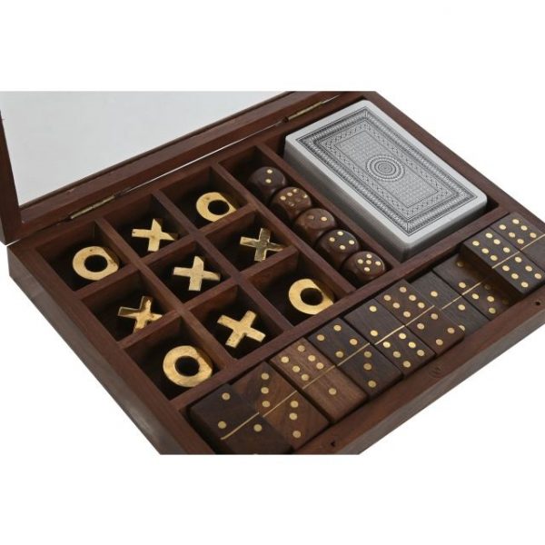 JUEGO SET 5 SHEESHAM 22X16,5X3,5 DOMINO CARTAS - Imagen 2