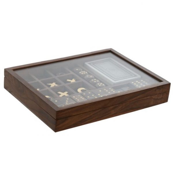 JUEGO SET 5 SHEESHAM 22X16,5X3,5 DOMINO CARTAS - Imagen 3