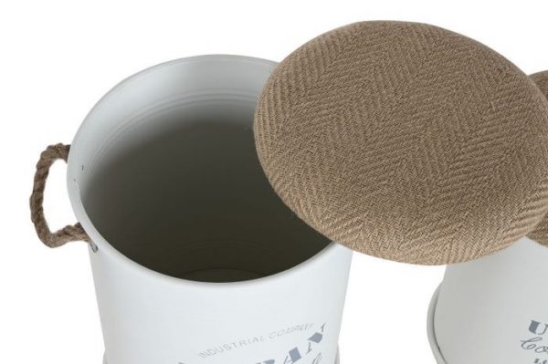 CAJA SET 3 METAL PU 40X40X55,5 BLANCO - Imagen 3