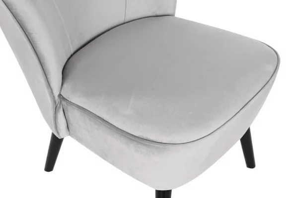 BUTACA POLIESTER MADERA 59X66X76 TERCIOPELO GRIS - Imagen 2