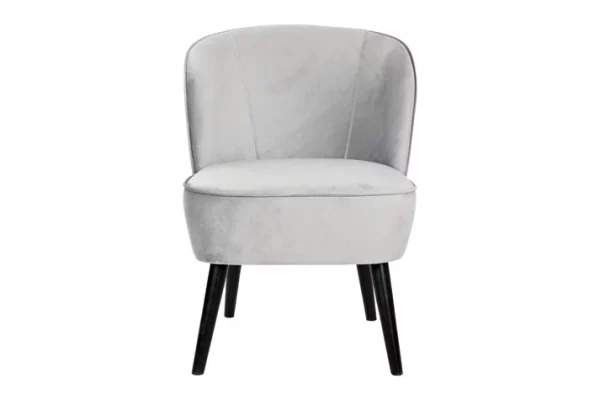 BUTACA POLIESTER MADERA 59X66X76 TERCIOPELO GRIS - Imagen 5