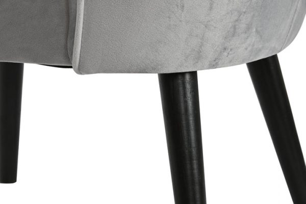 BUTACA POLIESTER MADERA 59X66X76 TERCIOPELO GRIS - Imagen 7