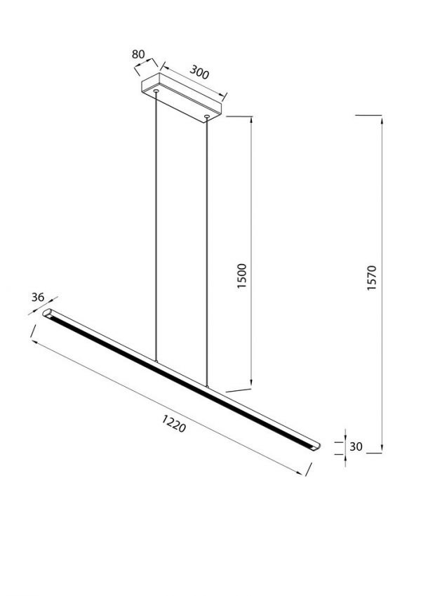 LÁMPARA LED 38W LINEAL NEGRO 8954 MANTRA - Imagen 2