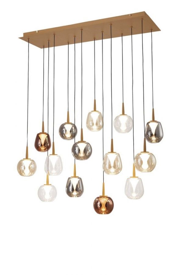 LÁMPARA RECTANGULAR 14XLED 5W ANDROMEDA ORO SIN TULIPAS 8936 MANTRA - Imagen 3