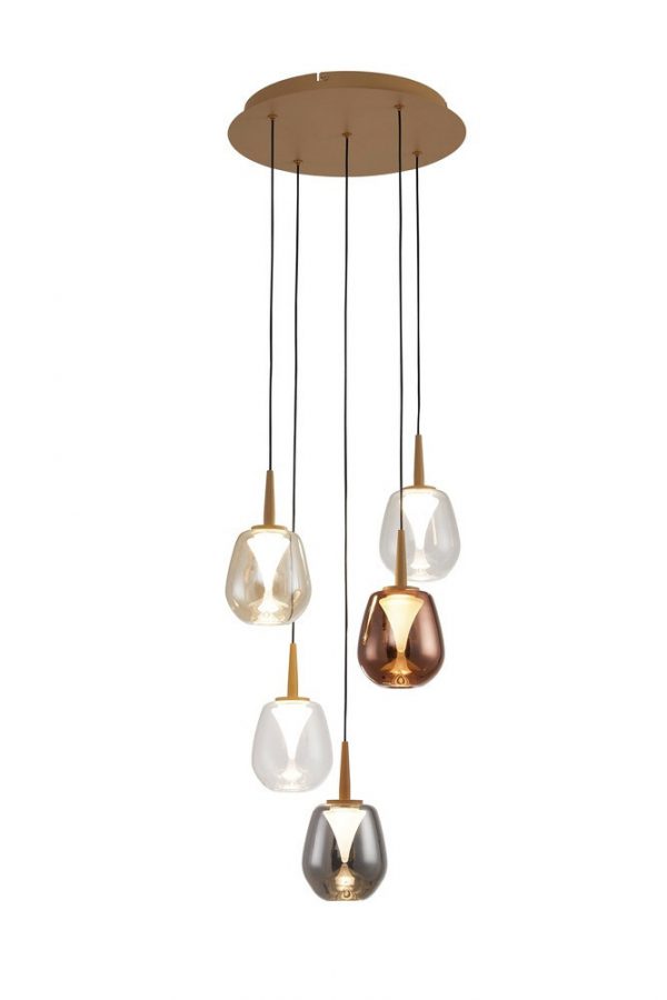 LÁMPARA REDONDO 5XLED 5W ANDROMEDA ORO SIN TULIPAS 8932 MANTRA - Imagen 3