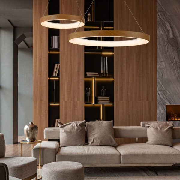 COLGANTE LED DIMABLE 66W NISEKO II MADERA 8648 MANTRA - Imagen 2