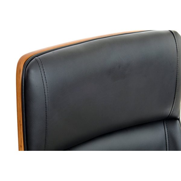 SILLA PU NOGAL 60X65,5X118 AJUSTABLE CROMADO NEGRO - Imagen 3