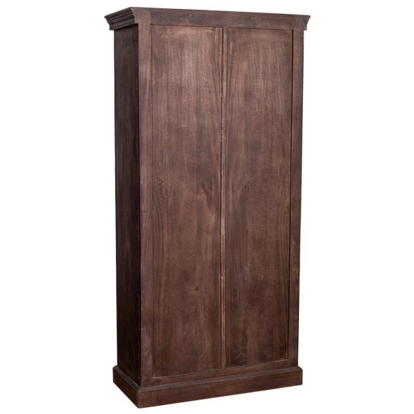 ARMARIO MADERA MANGO ACABADO ARTESANAL 2 PUERTAS AZUL 90X40X180CM - Imagen 4
