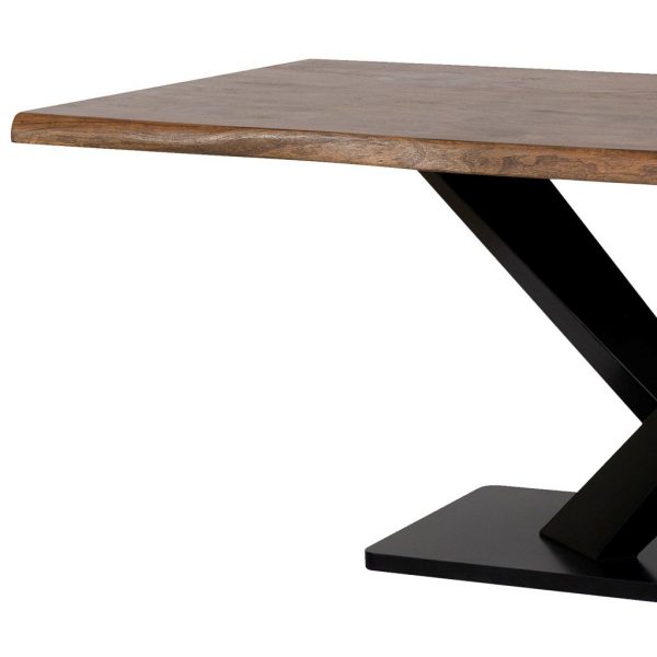 MESA DE COMEDOR DE MADERA ACABADO ACACIA COLOR NATURAL 200x100x76 - Imagen 2