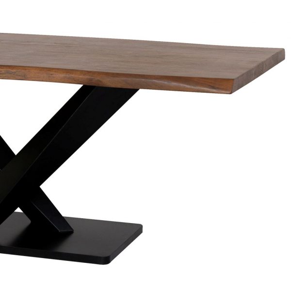 MESA DE COMEDOR DE MADERA ACABADO ACACIA COLOR NATURAL 200x100x76 - Imagen 3
