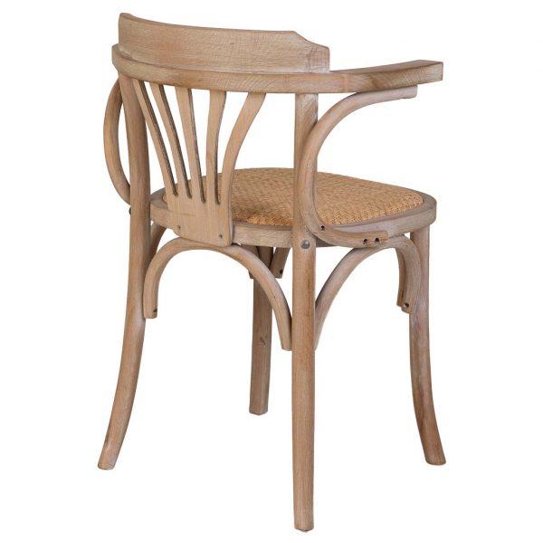 SILLA DE MADERA Y ASIENTO DE RATAN 40X40X80CM - Imagen 3