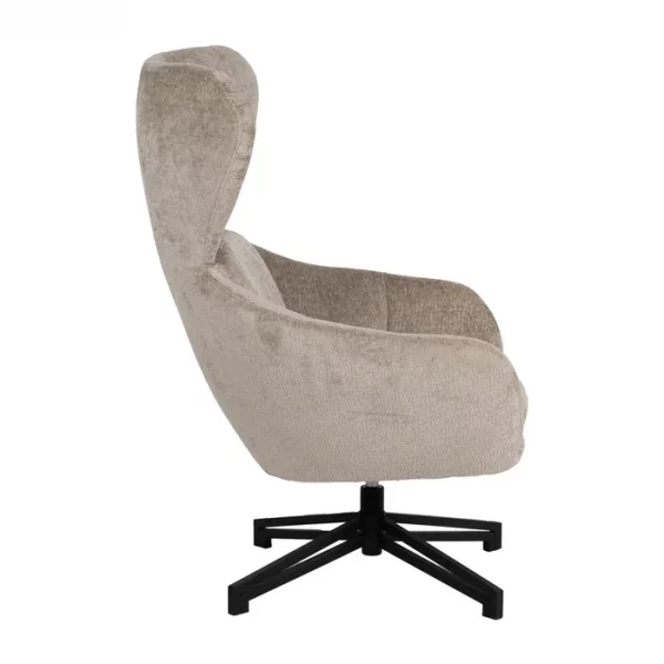 SILLÓN GIRATORIO BEIGE TEJIDO-METAL 75 X 80 X 110 CM - Imagen 4