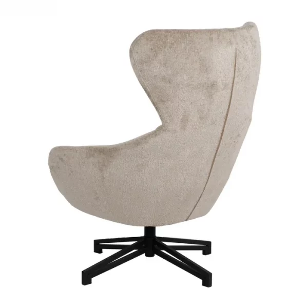 SILLÓN GIRATORIO BEIGE TEJIDO-METAL 75 X 80 X 110 CM - Imagen 5