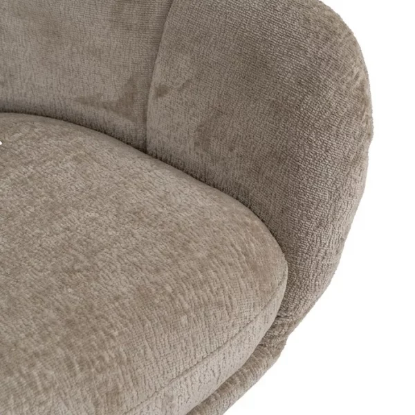 SILLÓN GIRATORIO BEIGE TEJIDO-METAL 75 X 80 X 110 CM - Imagen 9