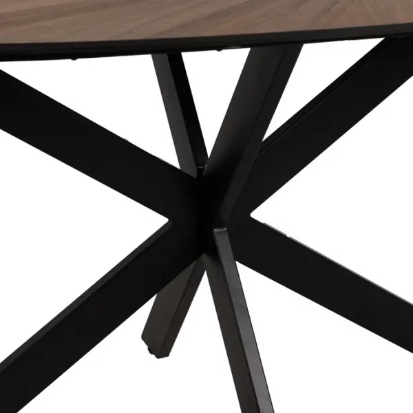 MESA COMEDOR NATURAL-NEGRO DM-METAL 178 X 80 X 77 CM - Imagen 6