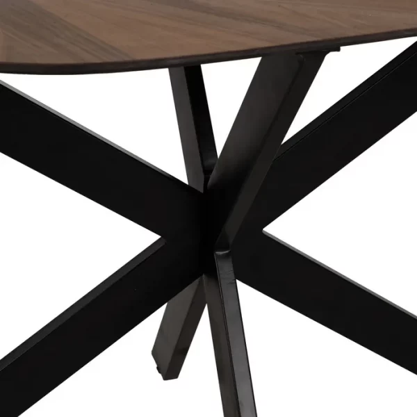MESA COMEDOR NATURAL-NEGRO DM-METAL 178 X 80 X 77 CM - Imagen 6