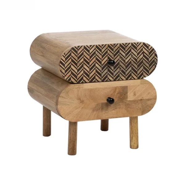 MESITA NATURAL MADERA DE MANGO 41 X 33 X 43 CM - Imagen 2