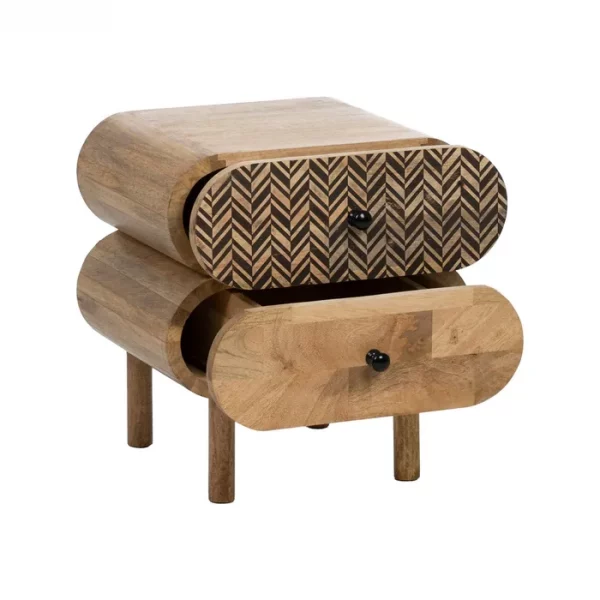 MESITA NATURAL MADERA DE MANGO 41 X 33 X 43 CM - Imagen 3