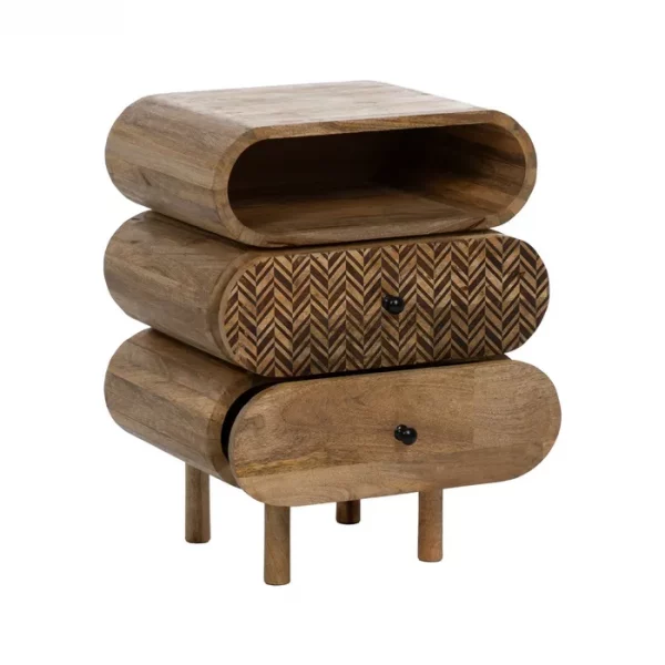 MESITA NATURAL MADERA DE MANGO 45 X 33 X 57 CM - Imagen 3