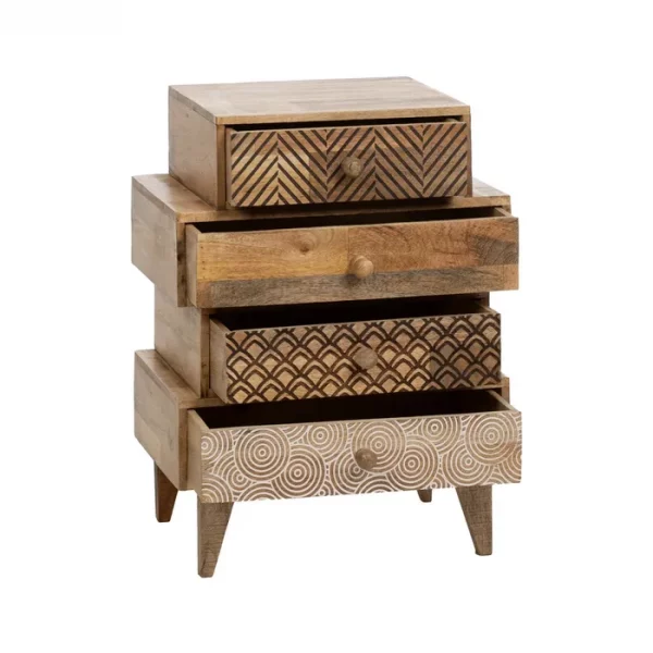 MESITA NATURAL MADERA DE MANGO 46 X 30 X 60 CM - Imagen 3