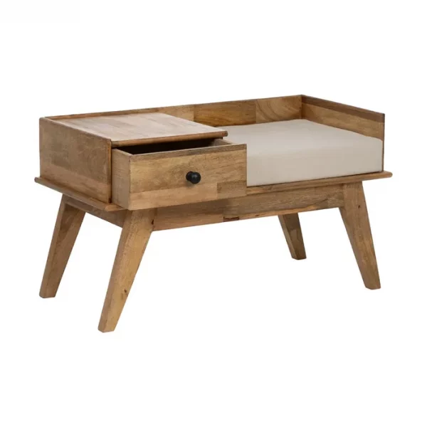BANCO NATURAL MADERA DE MANGO 98 X 46 X 54 CM - Imagen 3