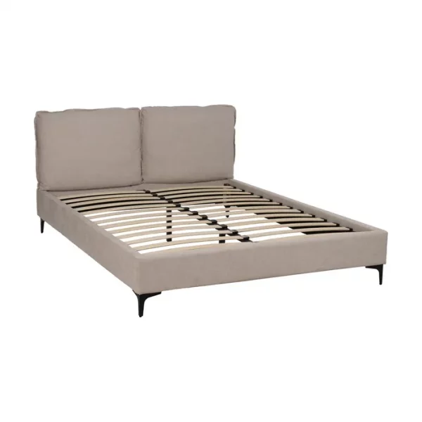 CAMA BEIGE TEJIDO DORMITORIO 163 X 215 X 93 CM - Imagen 2