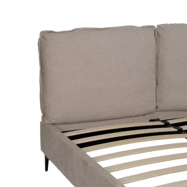 CAMA BEIGE TEJIDO DORMITORIO 163 X 215 X 93 CM - Imagen 3
