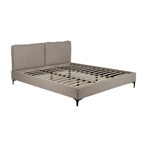 CAMA BEIGE TEJIDO DORMITORIO 192 X 214 X 95 CM - Imagen 3