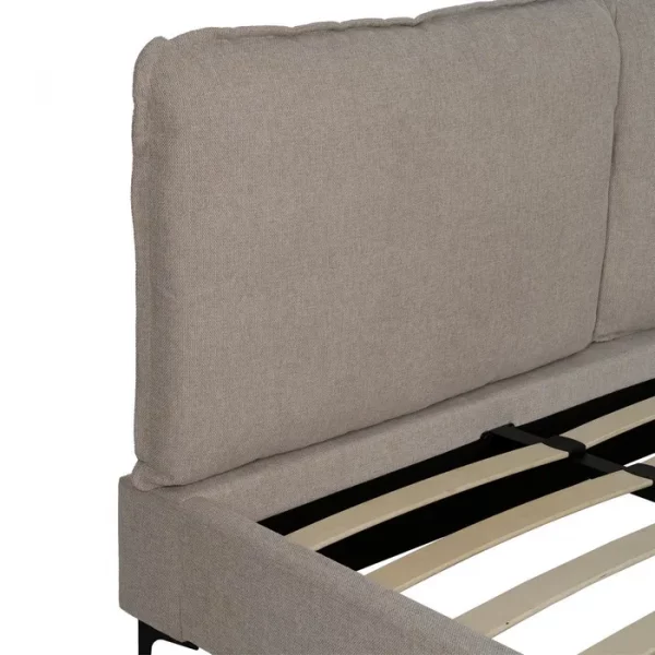 CAMA BEIGE TEJIDO DORMITORIO 192 X 214 X 95 CM - Imagen 5