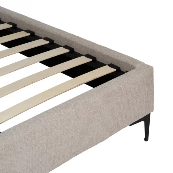 CAMA BEIGE TEJIDO DORMITORIO 192 X 214 X 95 CM - Imagen 9