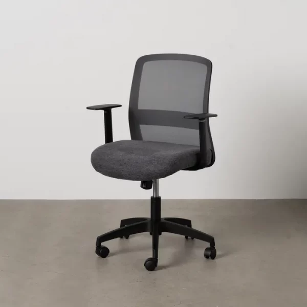 SILLA RUEDAS NEGRO TEJIDO OFICINA 62 X 56 X 85,50 CM - Imagen 2